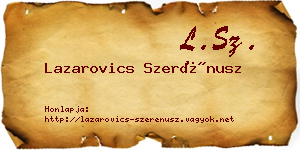 Lazarovics Szerénusz névjegykártya